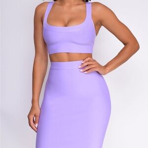 🔮Lavender Bandage Two Piece Skirt Set Size 2